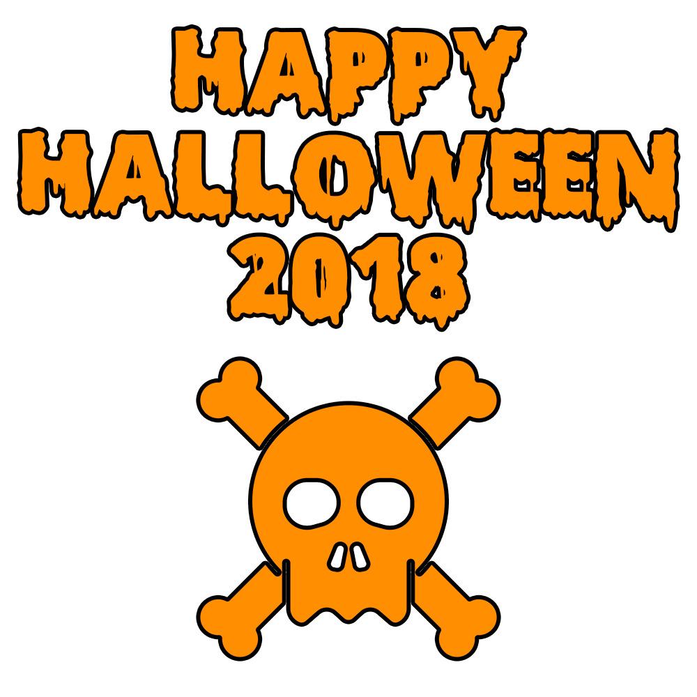 Happy Halloween 2018 Scary Skull Bloody Font png transparent