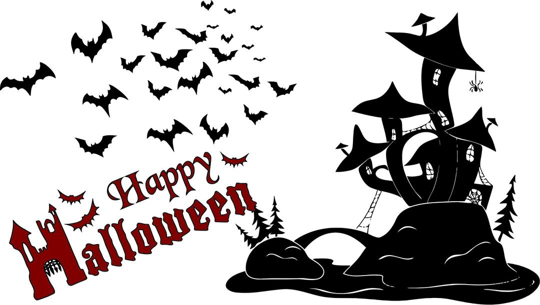 Happy Halloween Scene Silhouette png transparent