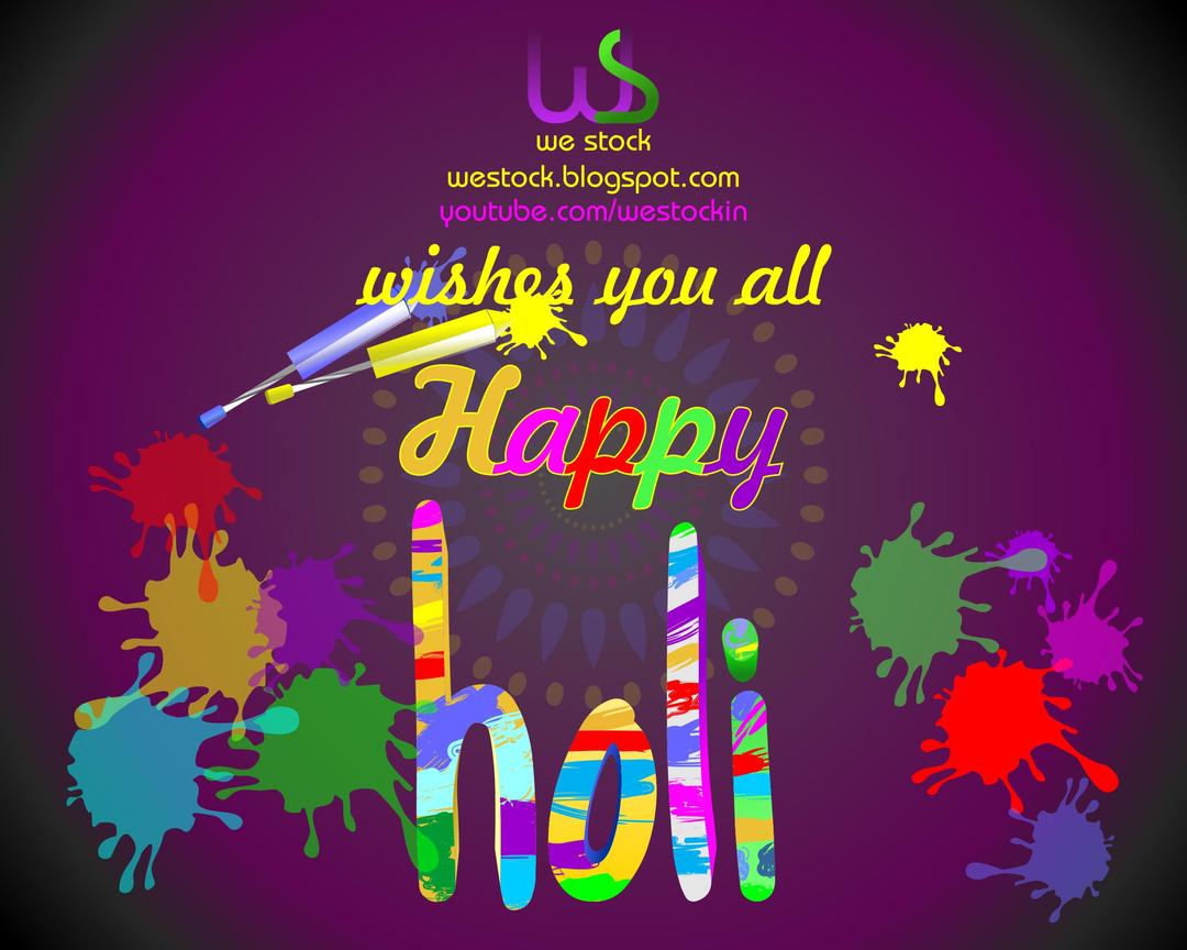 Happy Holi Wishes in Brush Painting Style png transparent