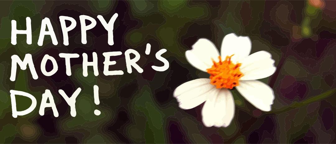 Happy Mother's Day banner with flower png transparent