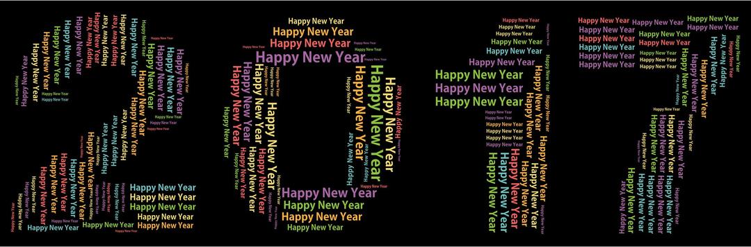 Happy New Year 2017 Word Cloud png transparent