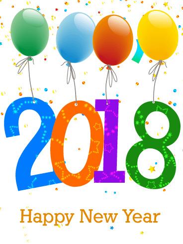 Happy New Year 2018 Balloons png transparent