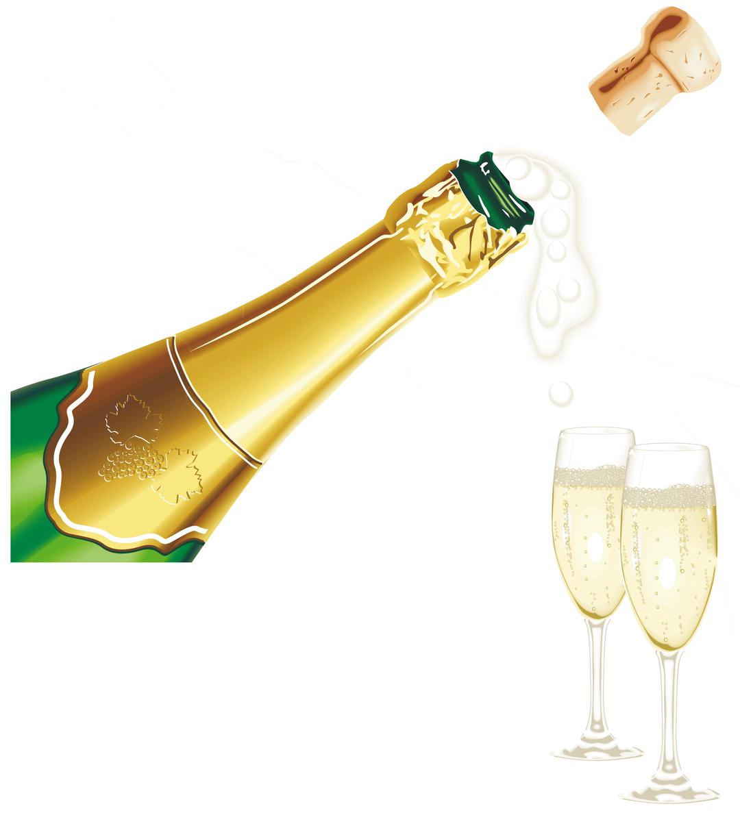 Happy New Year Champagne Two Glasses png transparent