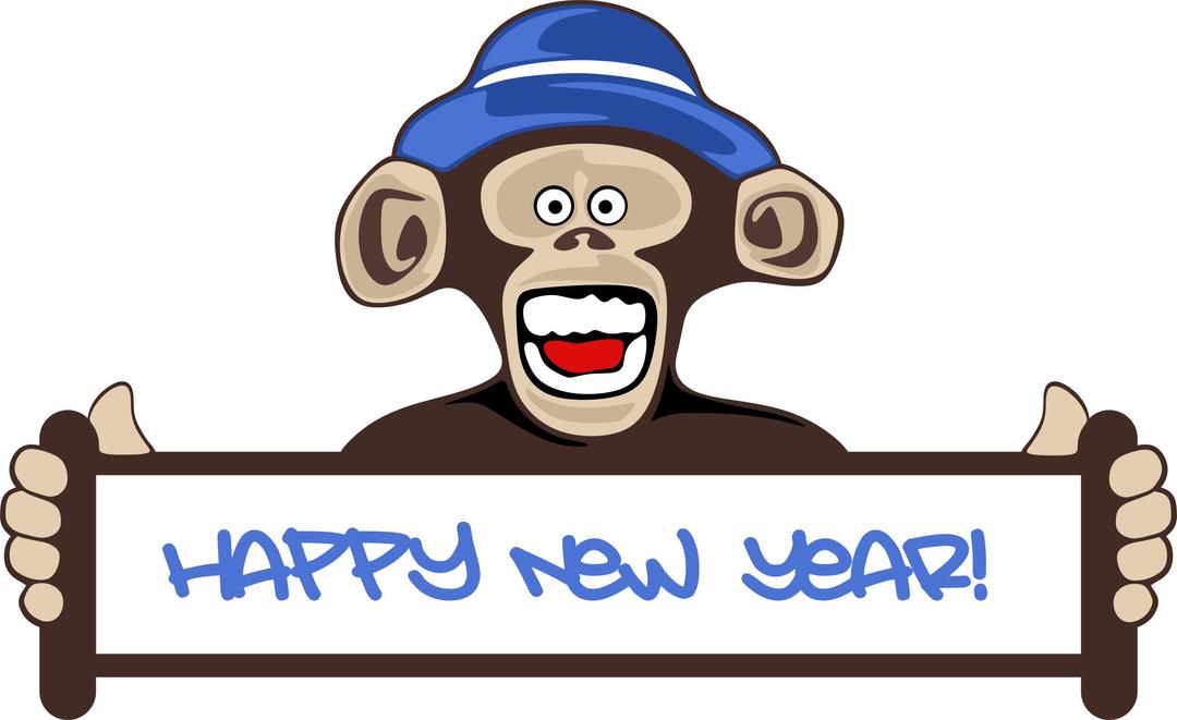 Happy New Year Monkey png transparent