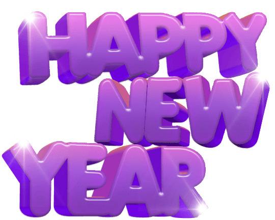Happy New Year Purple png transparent