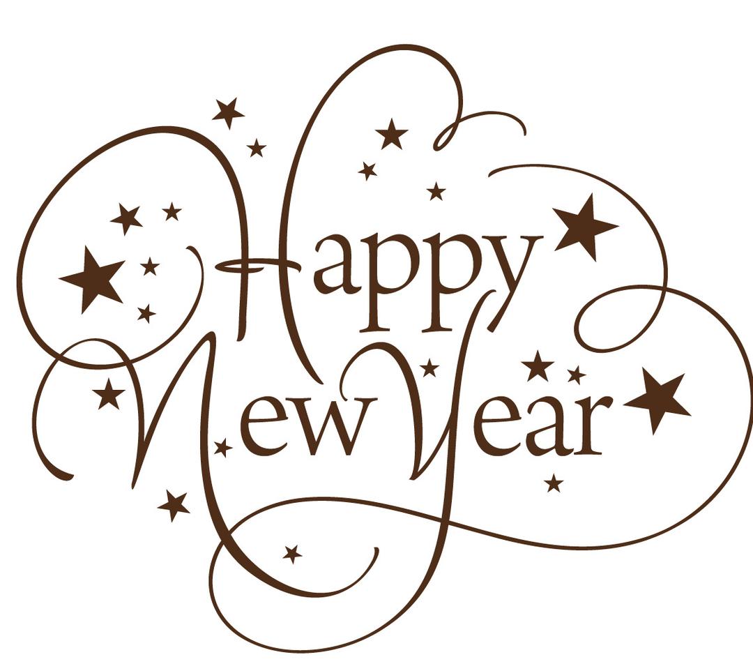 Happy New Year Thin Text png transparent