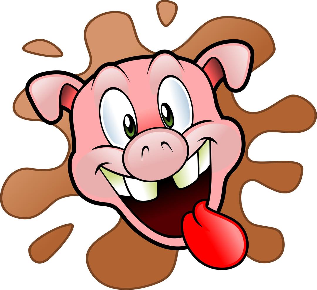 Happy pig head png transparent
