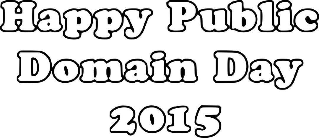 Happy Public Domain Day 2015 png transparent