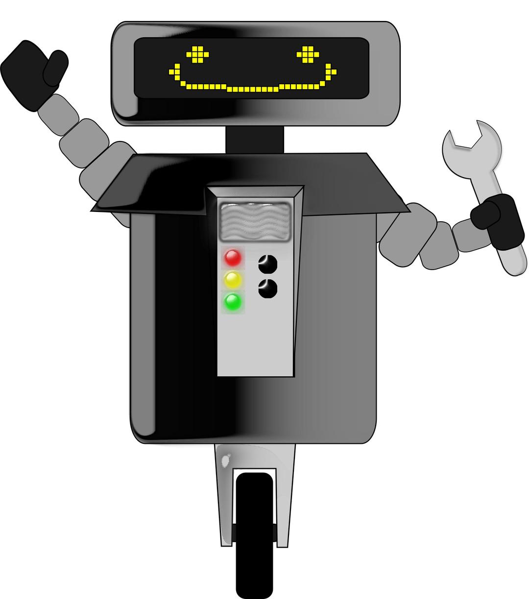 Happy Robot with Wrench png transparent