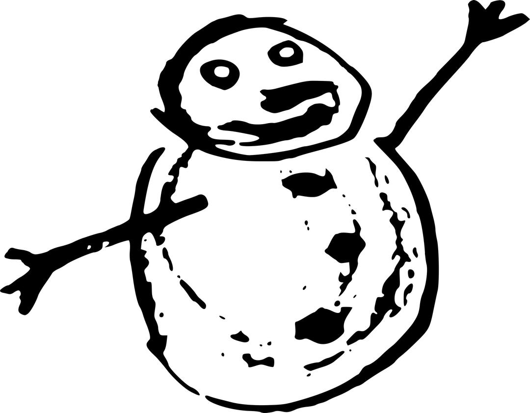 Happy Snowman Doodle png transparent