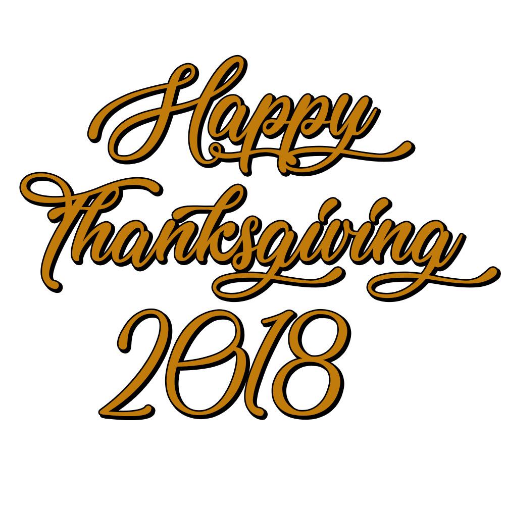 Happy Thanksgiving 2018 Handwritten Text png transparent