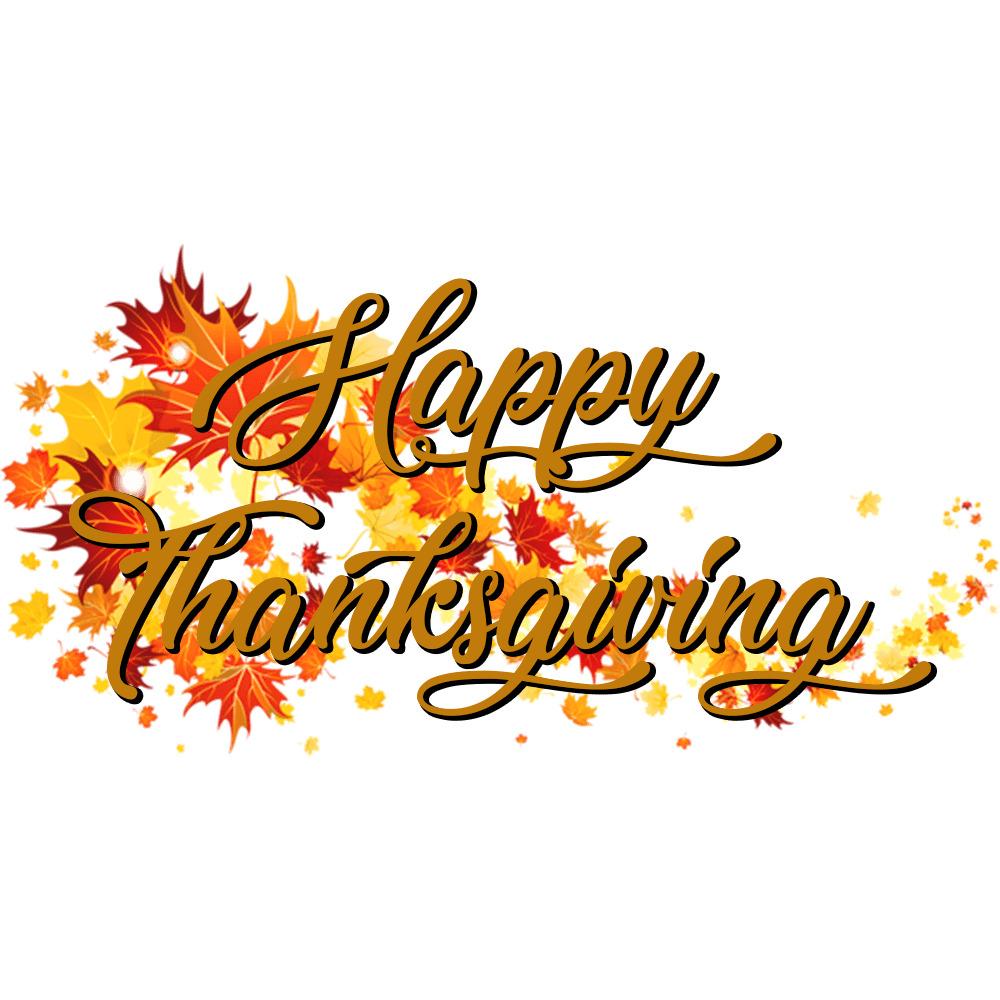Happy Thanksgiving on A Banner Of Autumn Leaves png transparent