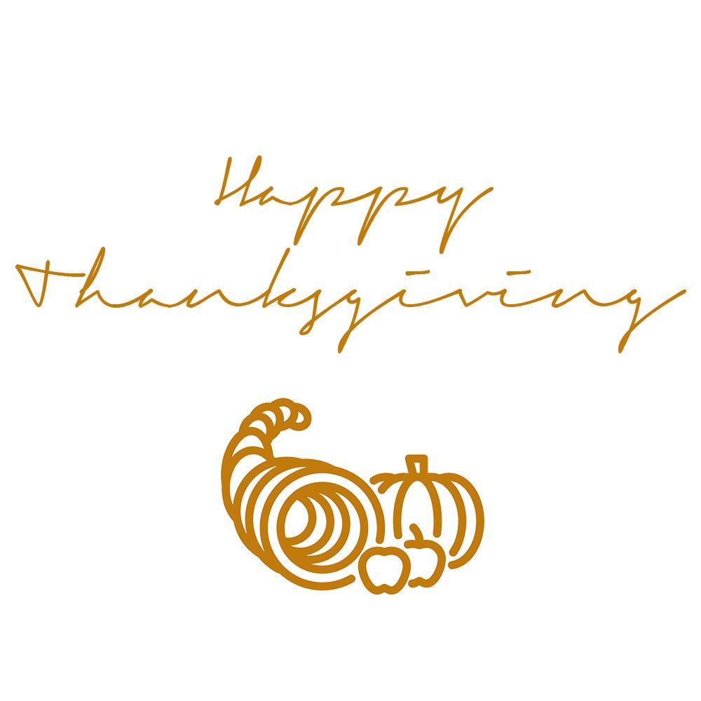 Happy Thanksgiving Signature Cornucopia png transparent