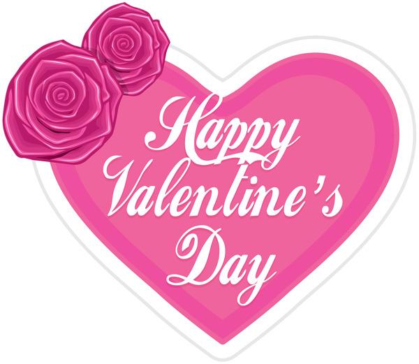 Happy Valentine's Day In Pink Heart png transparent