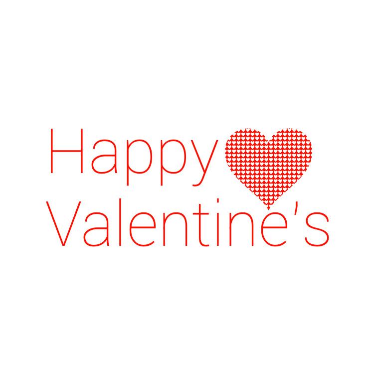 Happy Valentine's Modern Text Red Heart png transparent