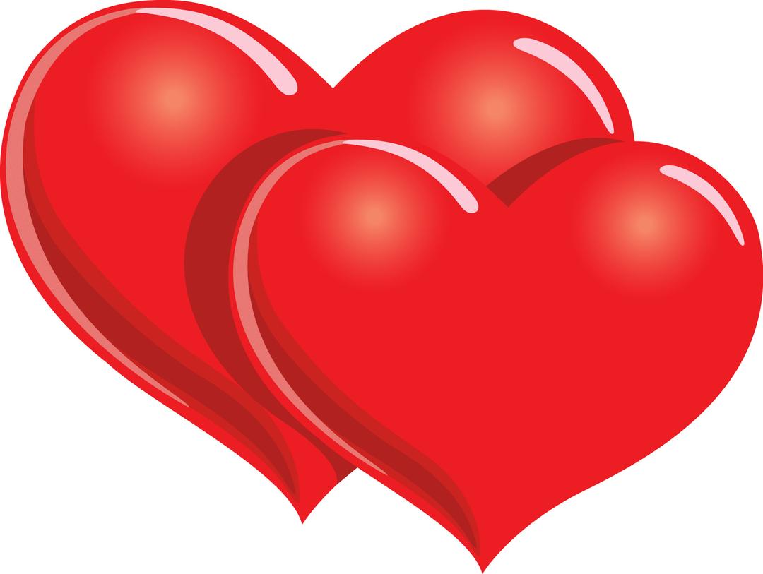 Happy Valentines Two Hearts png transparent