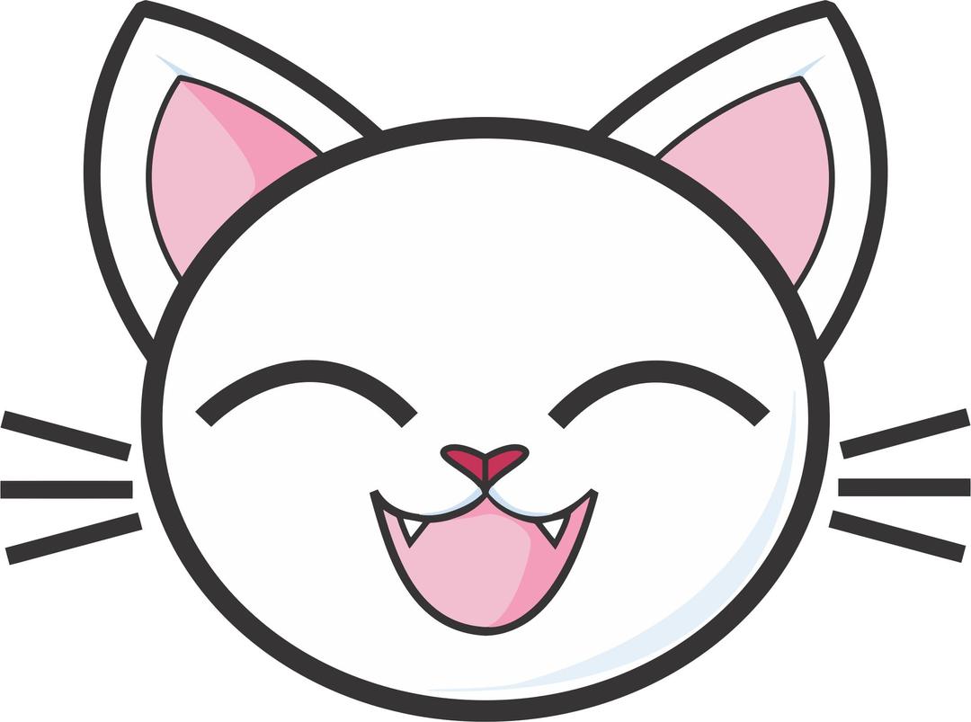 Happy White Cat png transparent