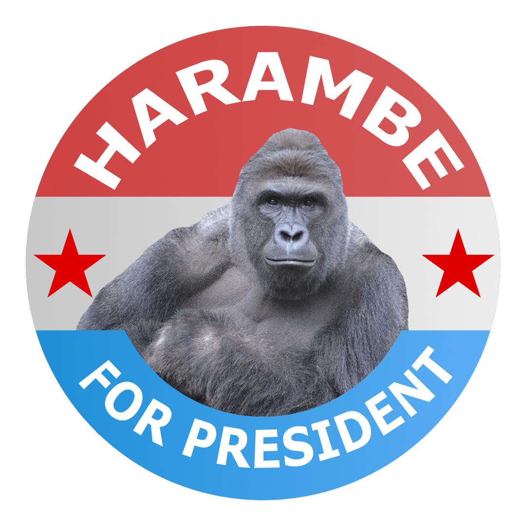 Harambe For President png transparent