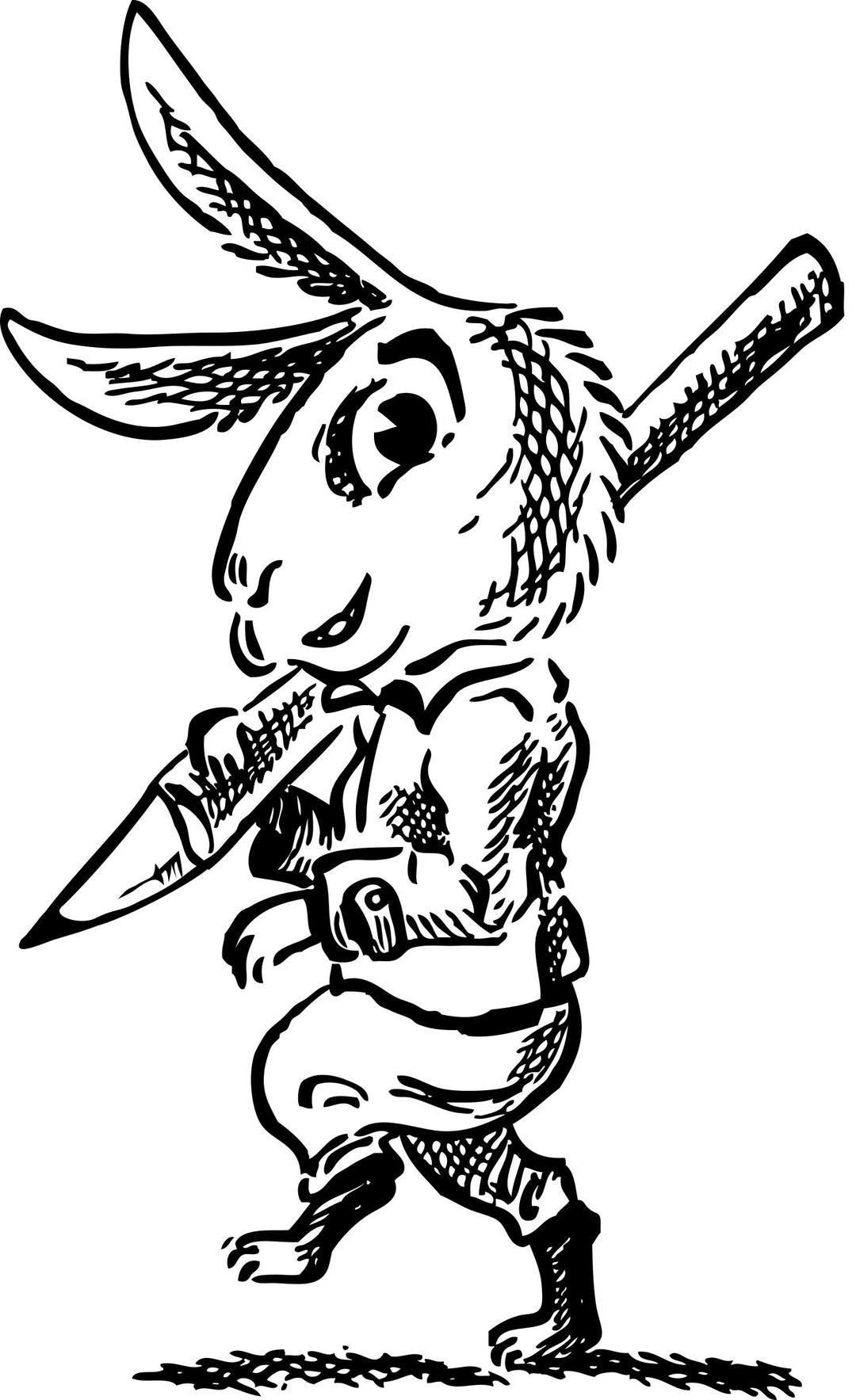 Hare with pencil png transparent