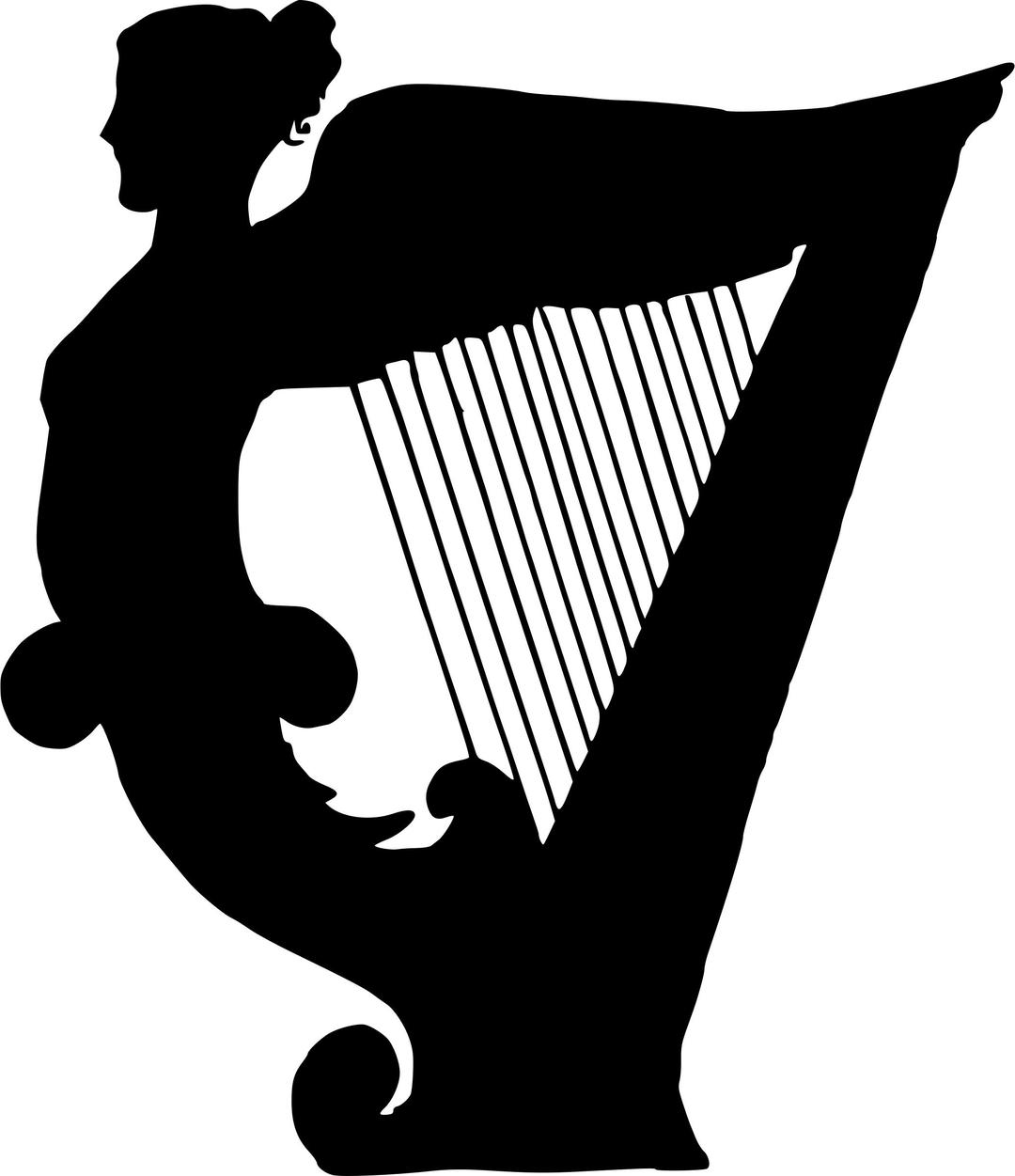 Harp silhouette png transparent