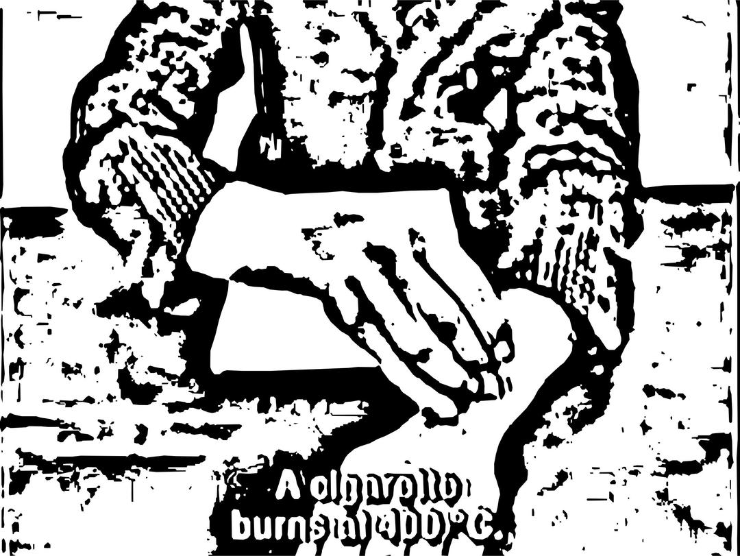 Harun Farocki Burning Cigarette into Arm Stencil png transparent
