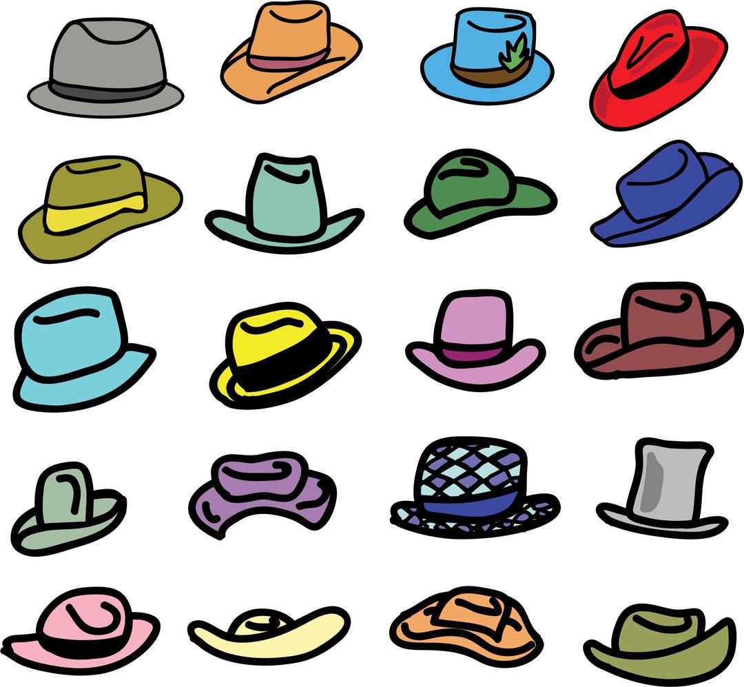 Hats collection png transparent