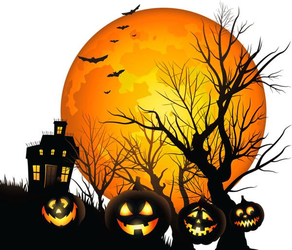 Haunted House Pumpkins Halloween png transparent