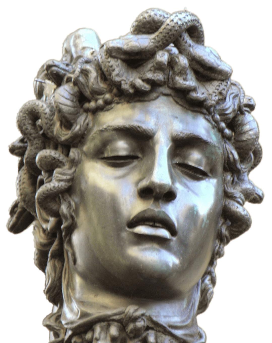Head Of Medusa With Closed Eyes png transparent