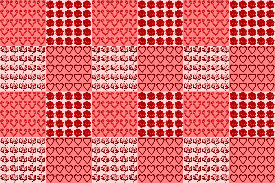 Heart and rose pattern png transparent