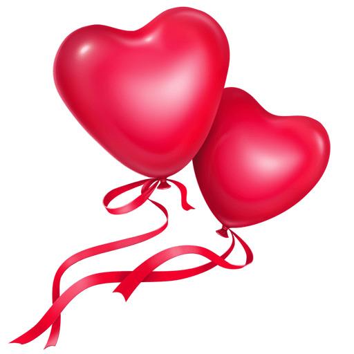 Heart Balloons With Ribbons png transparent