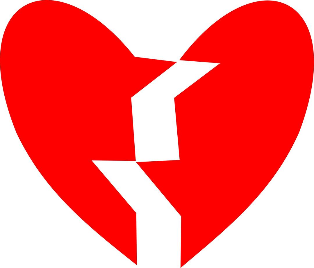 Heart broken red png transparent