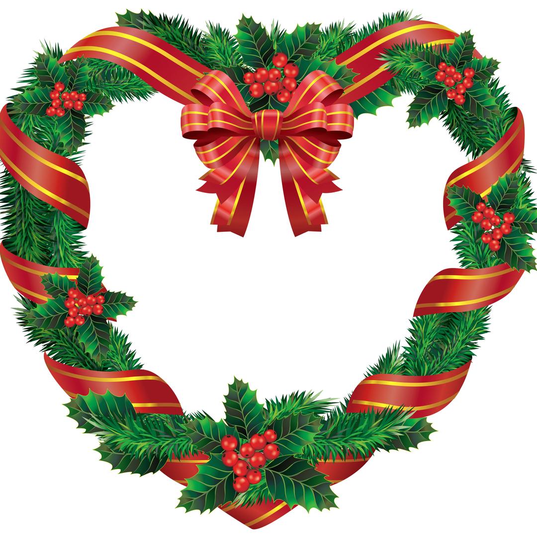 Heart Christmas Wreath png transparent