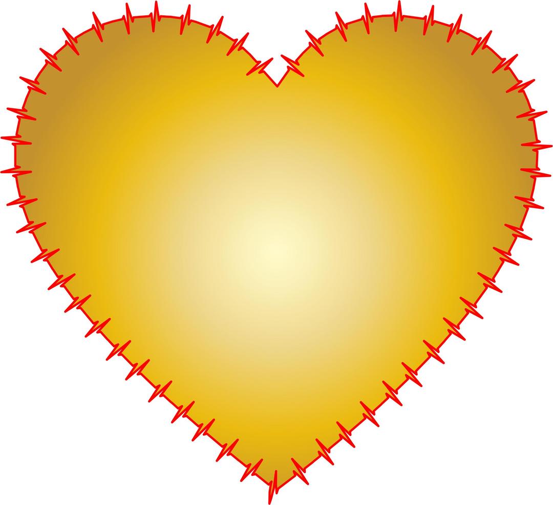 Heart EKG Rhythm Gold png transparent