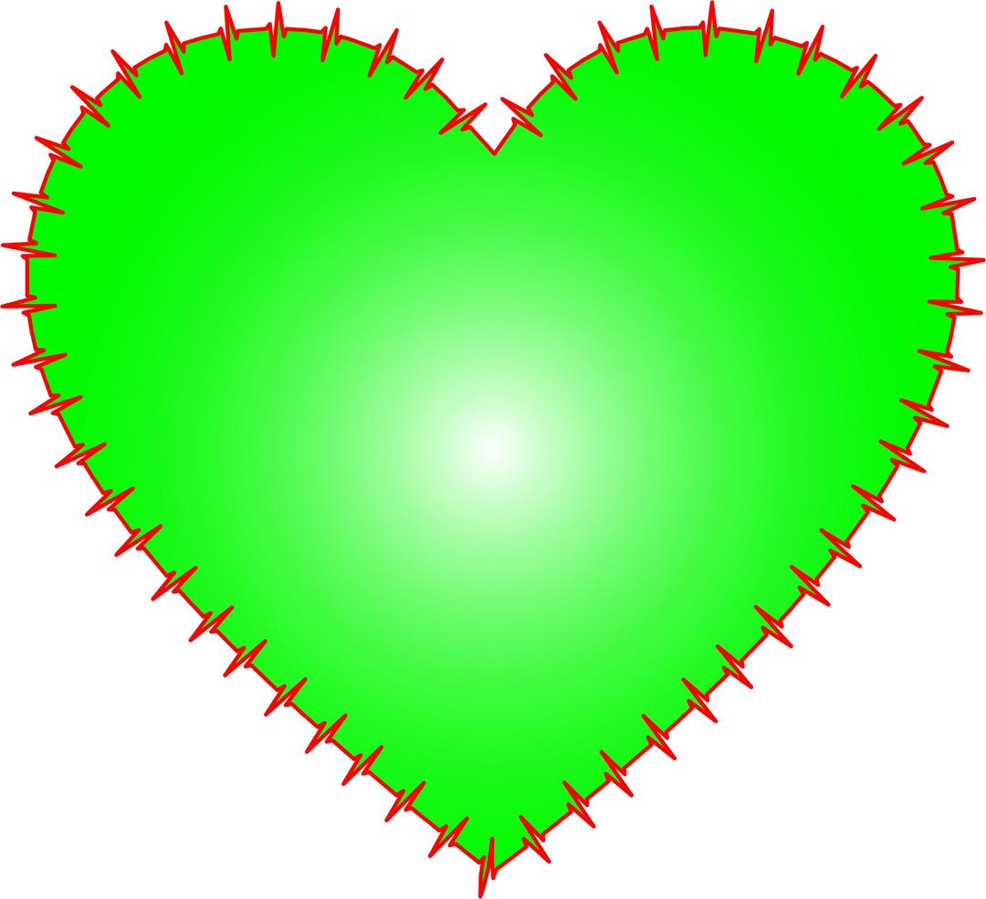 Heart EKG Rhythm Green png transparent