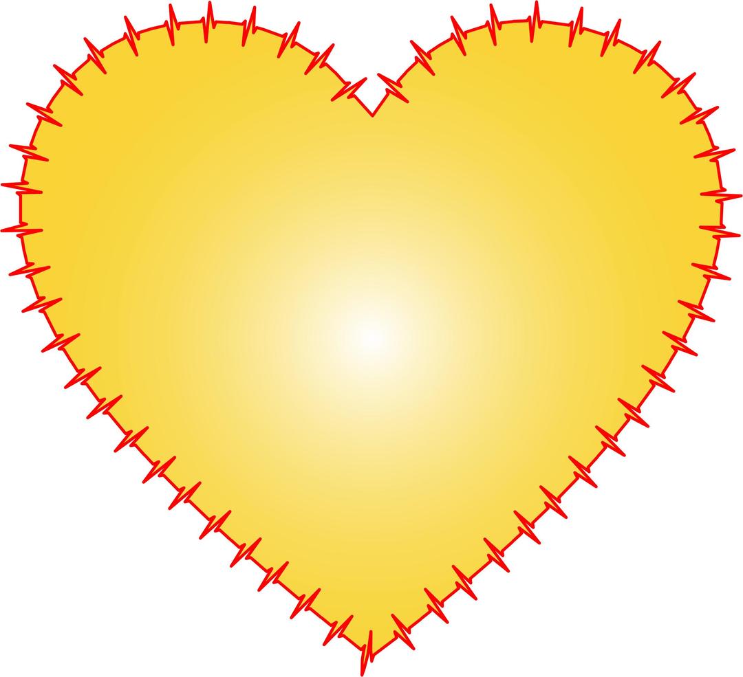 Heart EKG Rhythm Yellow png transparent