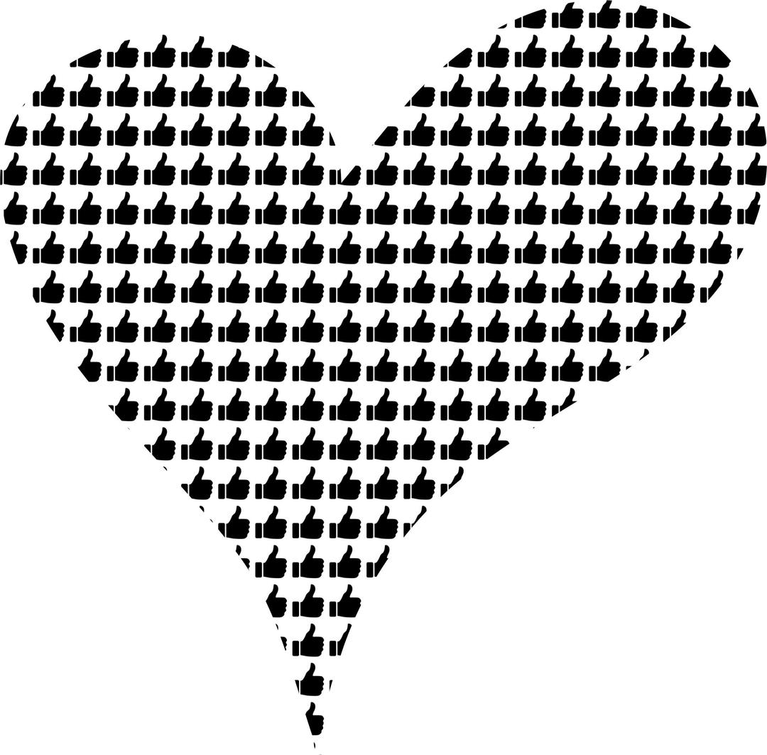Heart filled with Thumbs-Up png transparent