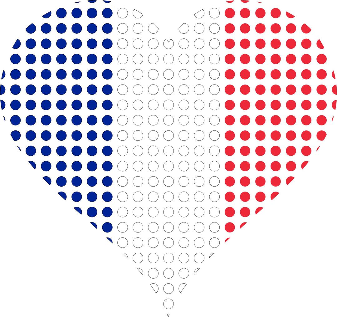 Heart France Flag Circles Stroked png transparent