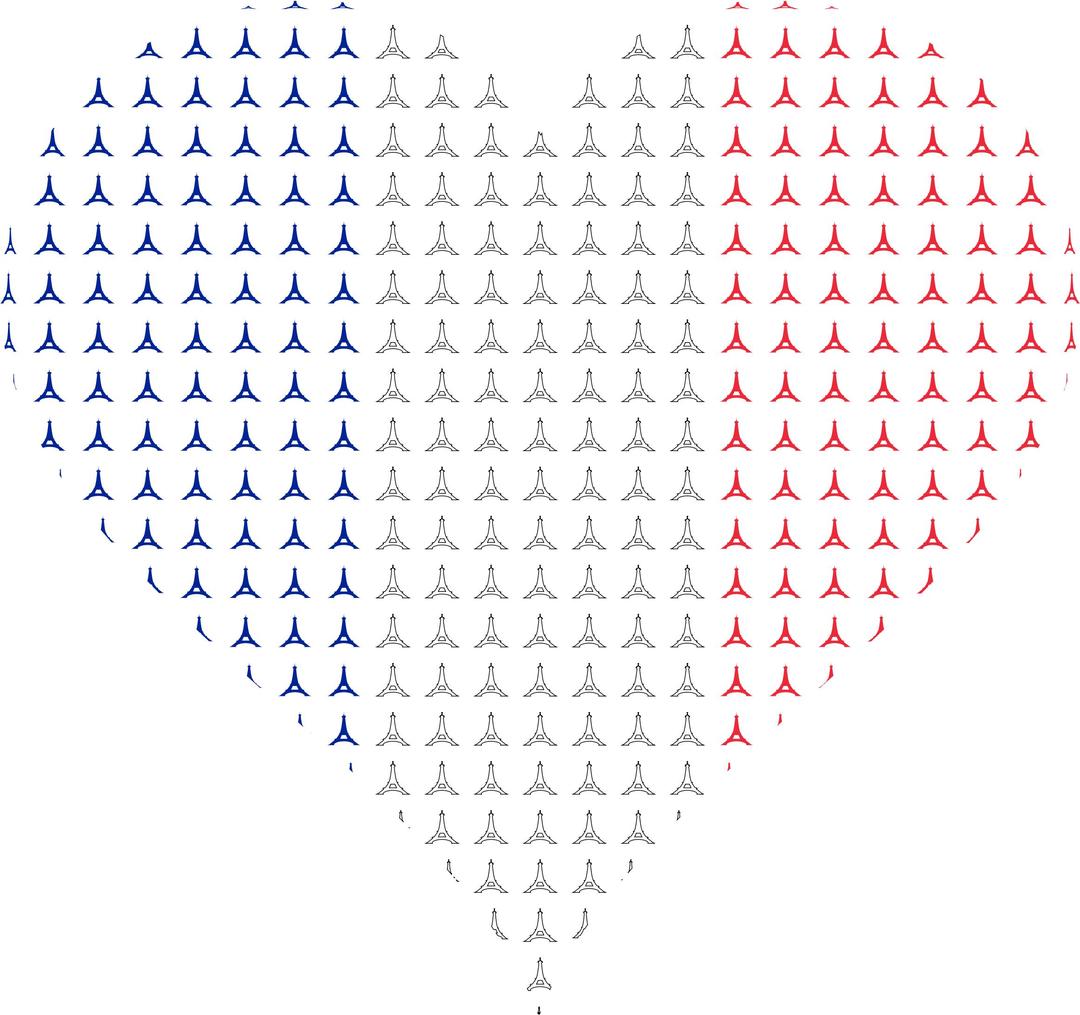 Heart France Flag Eiffel Tower png transparent
