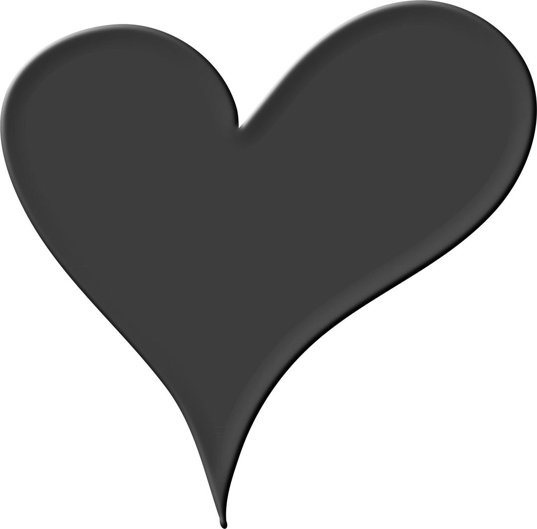 Heart in Black png transparent