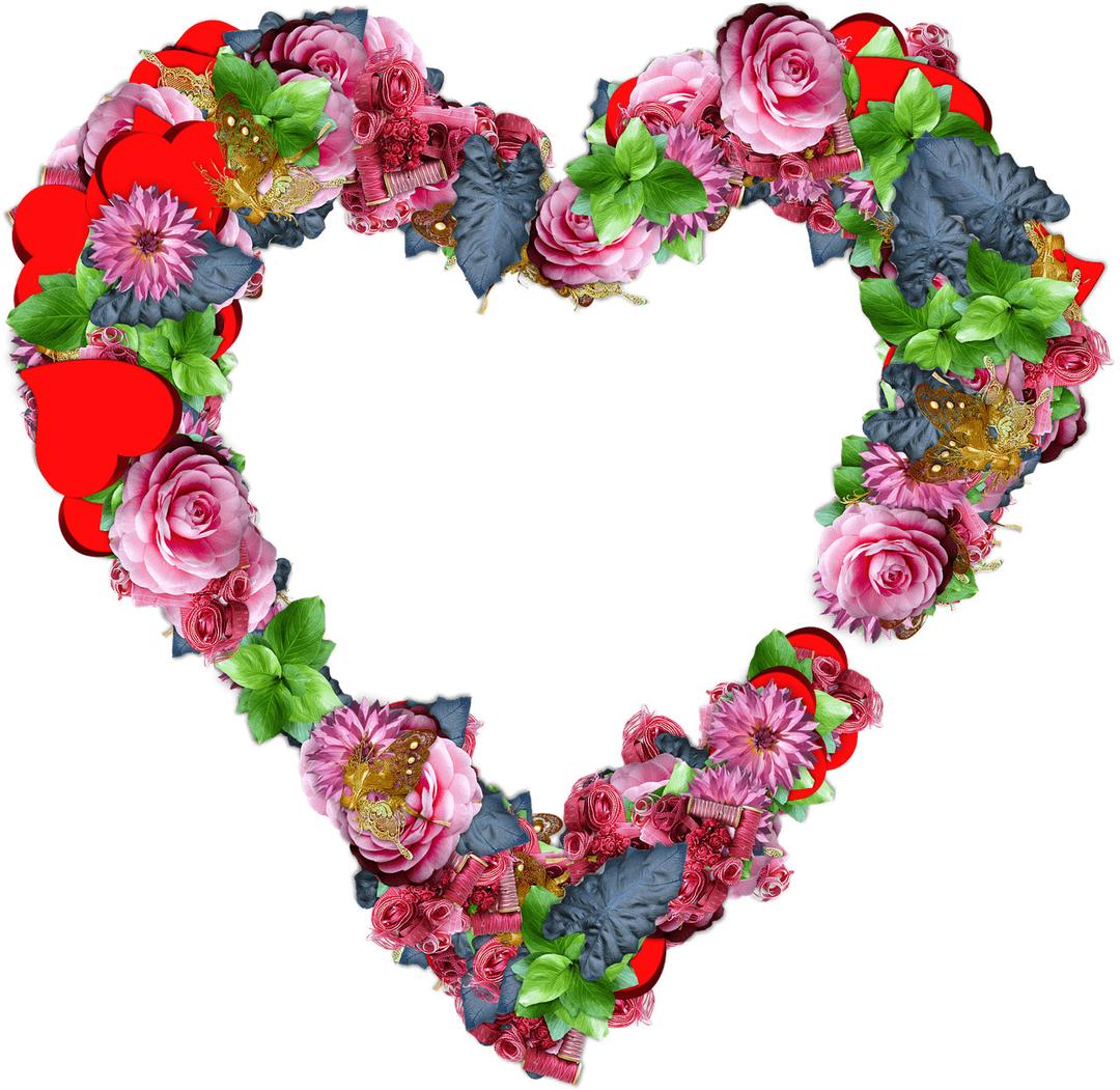Heart Made Of Colourful Flowers png transparent
