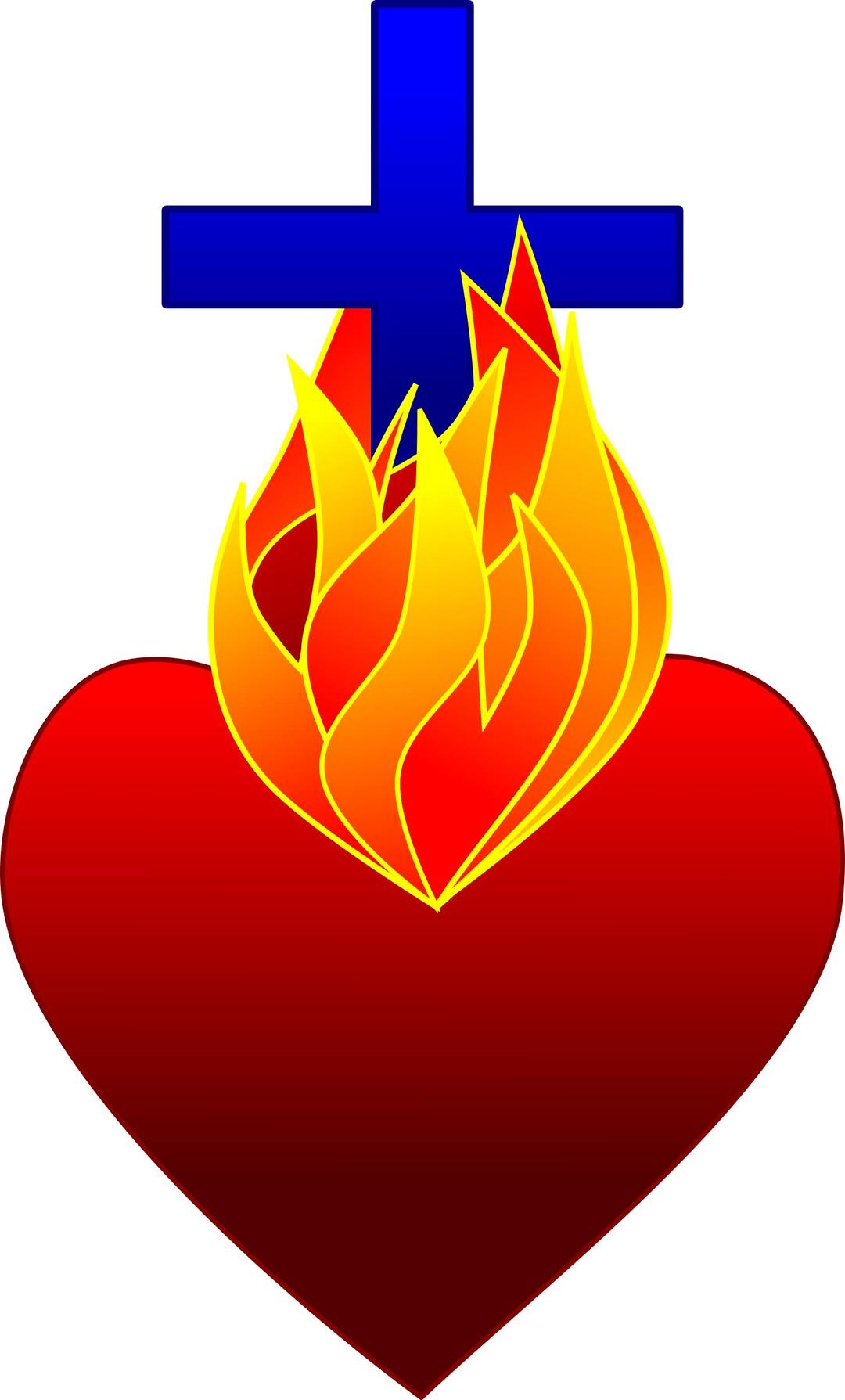 Heart on fire png transparent