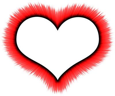 Heart Outline on Fire png transparent