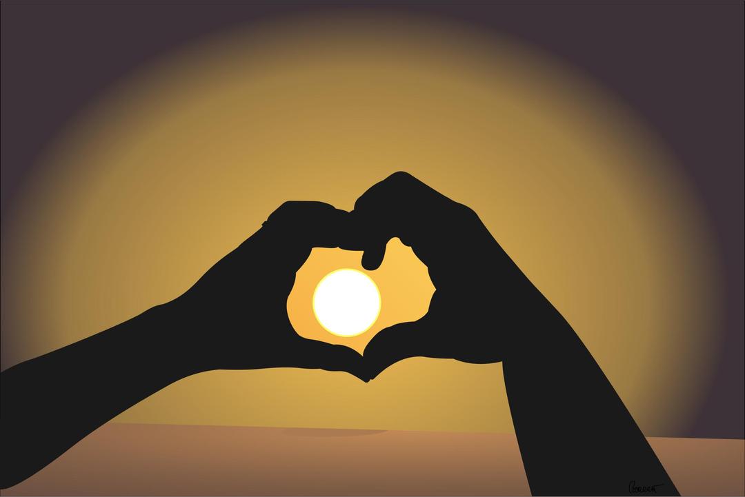 Heart Shaped Hands in the Sun png transparent