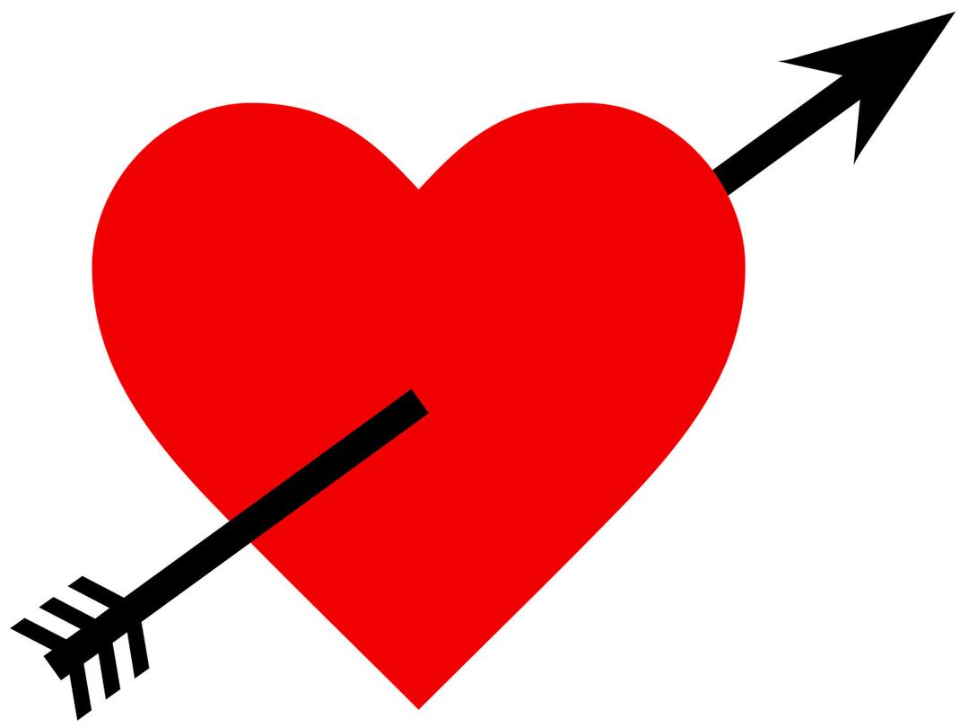 Heart With Black Arrow png transparent