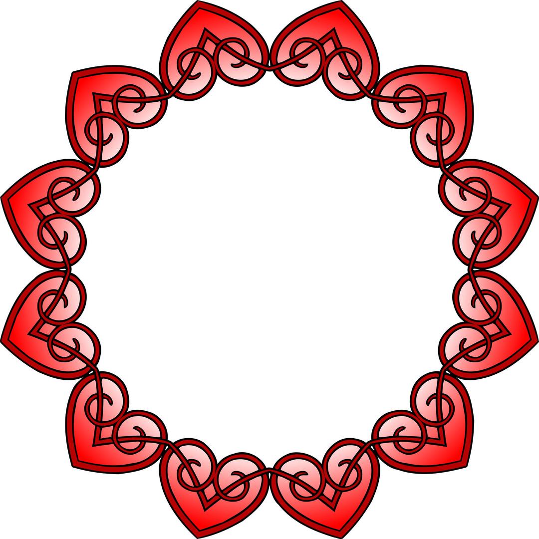 Hearts frame (colour) png transparent