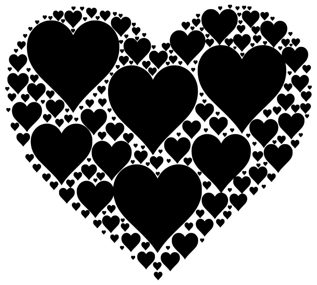 Hearts In Heart - Black png transparent