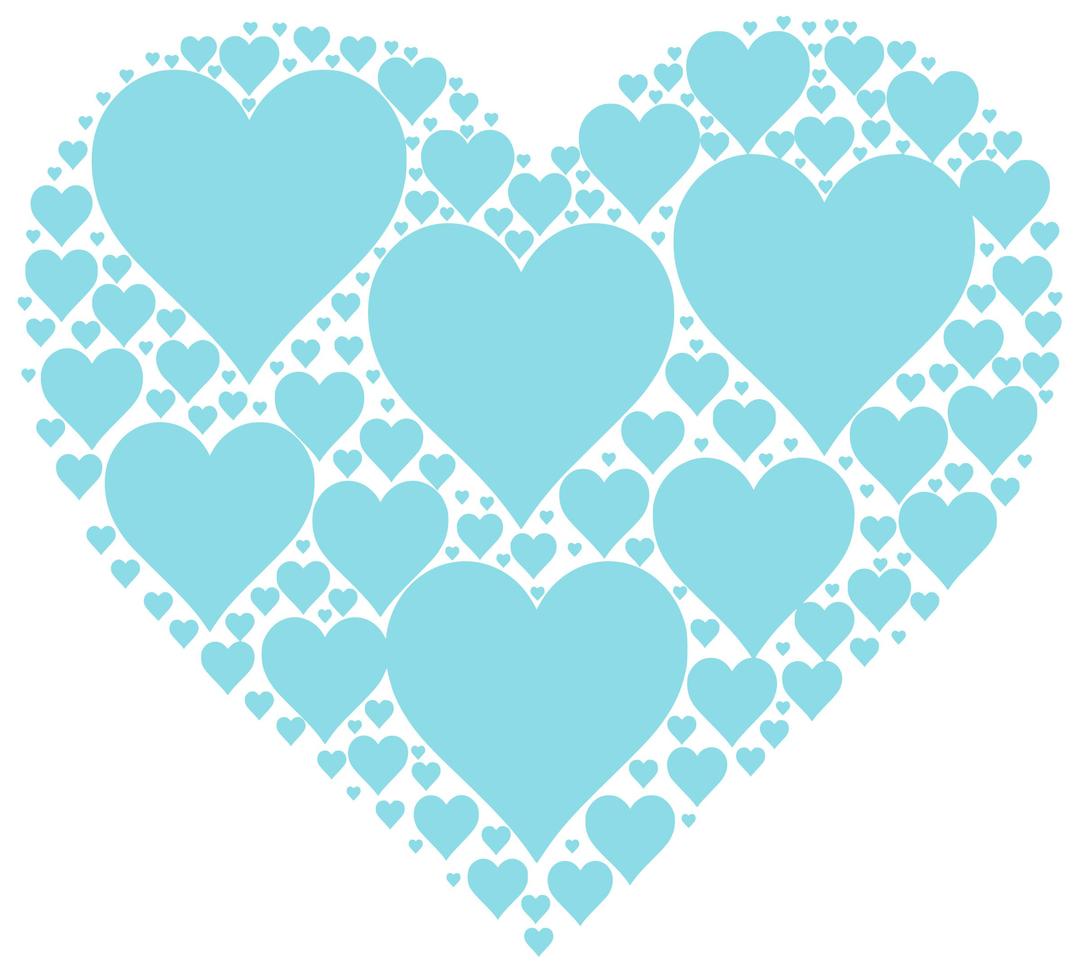 Hearts In Heart - Cyan png transparent