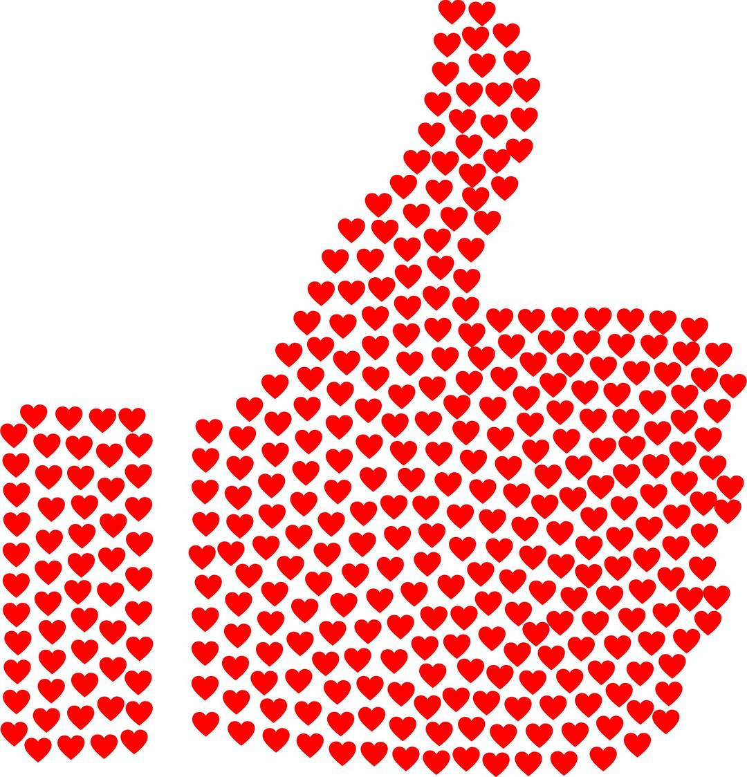 Hearts Thumbs Up Silhouette png transparent