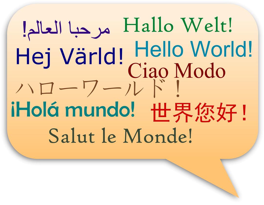 Hello, World In Several Languages png transparent