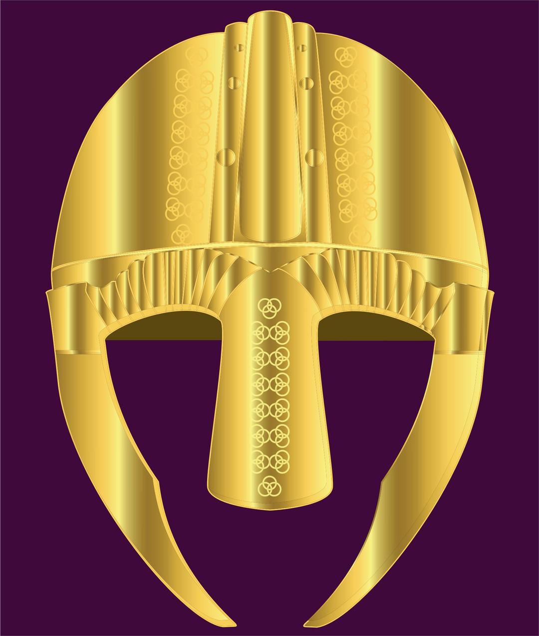 Helmet of gold with Celtic decoration png transparent